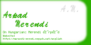 arpad merendi business card